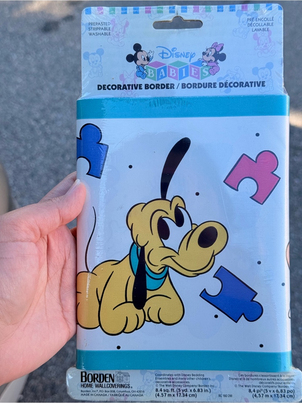 Vintage Disney Babies Decorative Border - Yellow, Blue, Pink, Teal